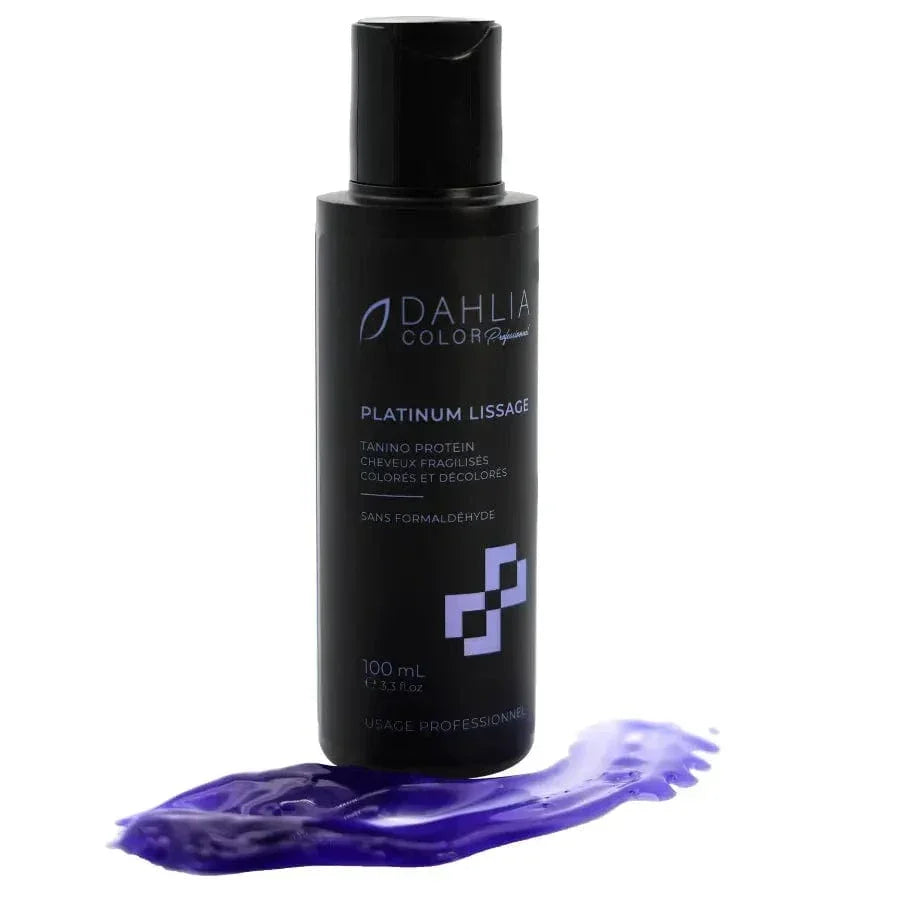 Lissage cheveux blonds anti-jaune Platinium Dahlia Color, pigments violets longue durée
