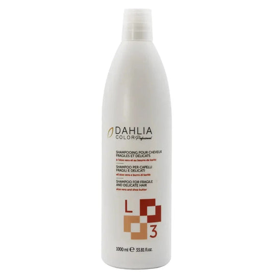 Shampoing L3 cheveux fragiles Dahlia Color, reconstructeur quotidien renforce la fibre