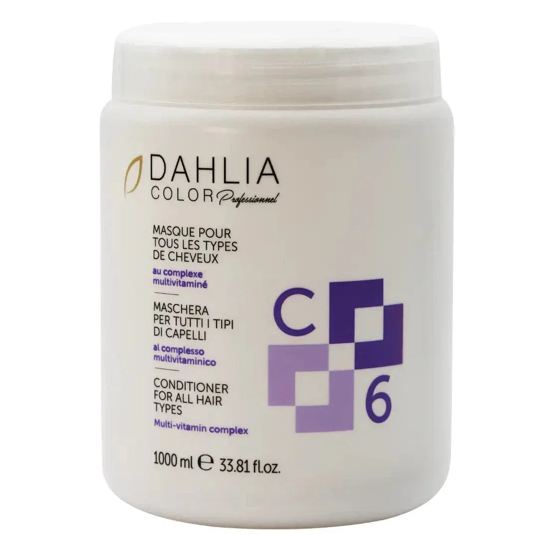 Masque Multivitaminé C6 Dahlia Color, soin fortifiant complet pour cheveux ternes et fatigués