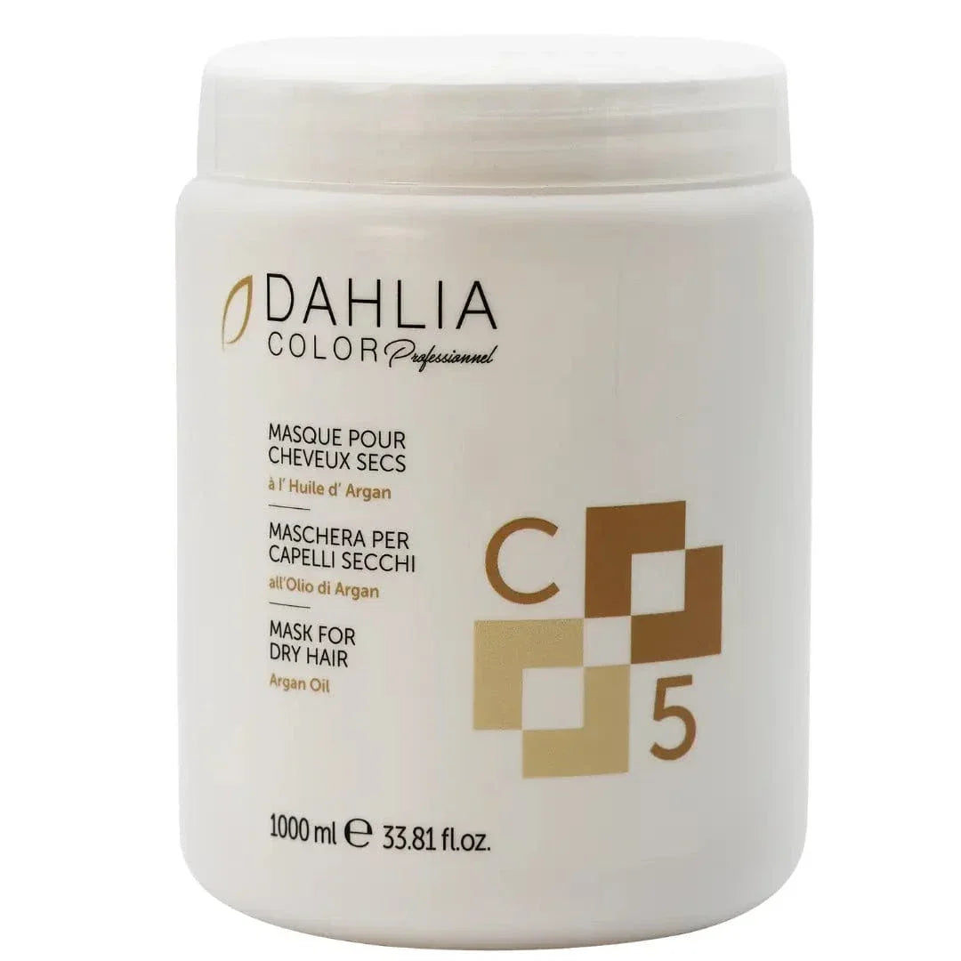 Masque Huile d'Argan C5 Dahlia Color, soin réparateur cheveux abîmés et secs