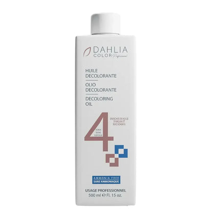 Huile Décolorante Argan et Macadamia 4 Tons Dahlia Color, sans ammoniaque cheveux fragiles