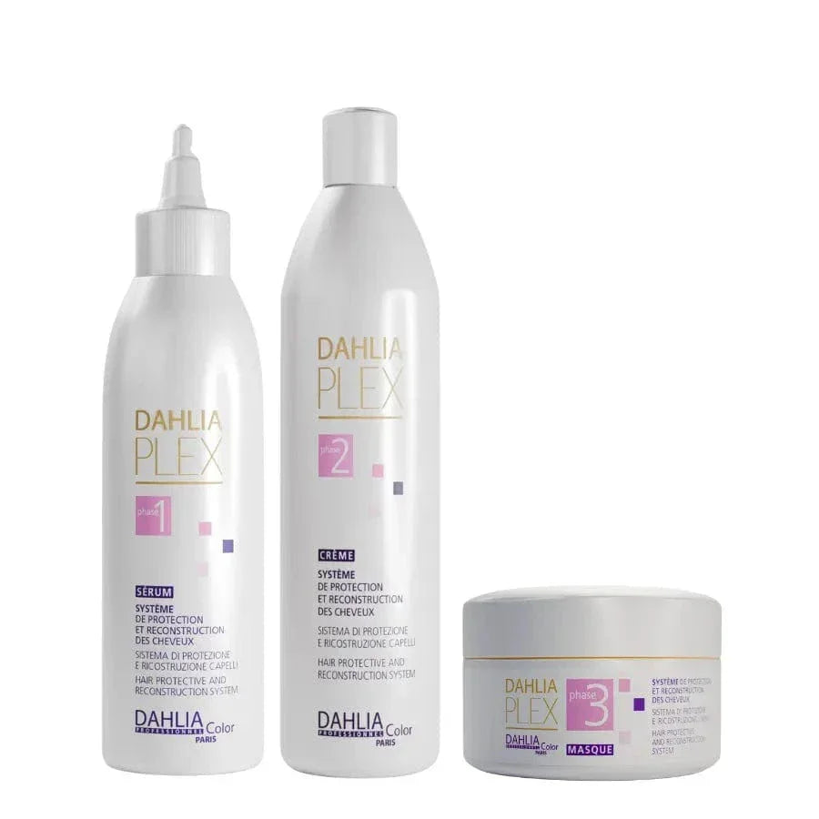 Kit Dahlia Plex 3 phases, sérum fixateur masque, alternative pro à Olaplex